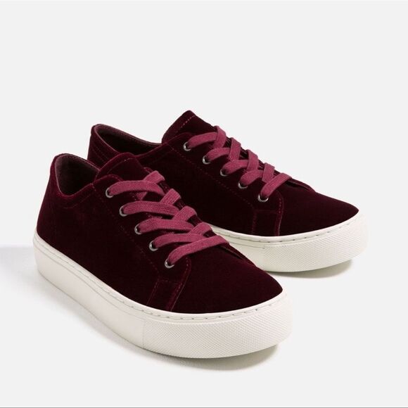 Zara velvet red sneakers - Picture 1 of 6